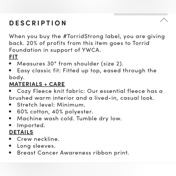 🥳H.P.🥳🔖Torrid size 3. (Size 22-24)CLASSIC FIT COZY FLEECE SWEATER - Picture 3 of 3